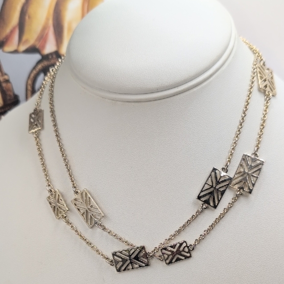 LOFT Gold and Silver-Tone Geometric Necklace - Picture 2 of 4